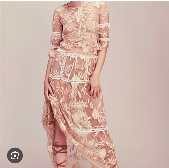 For Love and Lemons Emilia Embriodery Maxi Skirt Size Medium NWT - Picture 12 of 12